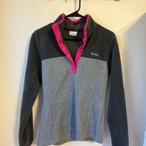 Columbia Gray and Pink Benton Spring's half‎ snap fleece pullover Size XS